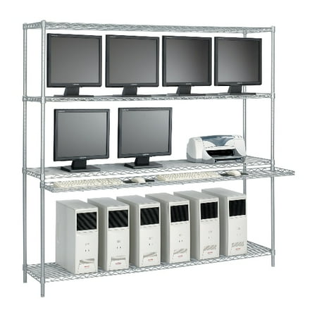 

24 Deep x 60 Wide x 74 High LAN Workstation with 1 Cantilever Shelf