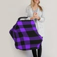 thumbnail image 3 of Haiem Purple Buffalo Plaid Baby Nursing Cover & Nursing Poncho - Multi Use Cover for Baby Car Seat Canopy, Stroller Cover, 360°Full Privacy Breastfeeding Coverage, 3 of 9