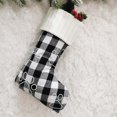 thumbnail image 5 of 18 Buffalo Plaid Christmas Stockings , Pet Paw Snowflake Stocking with Knitted Cuff Fireplace Hanging Stockings for Xmas Decoration, 5 of 6