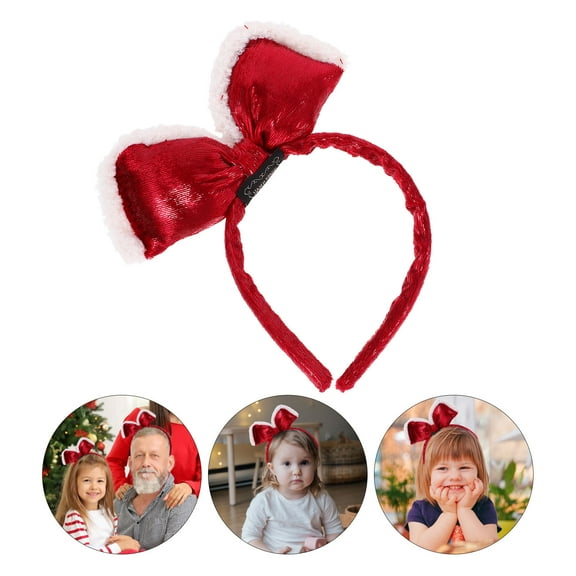 Luxshiny Bow Hair Hoop Bow Headband Red Flannel 1Pack