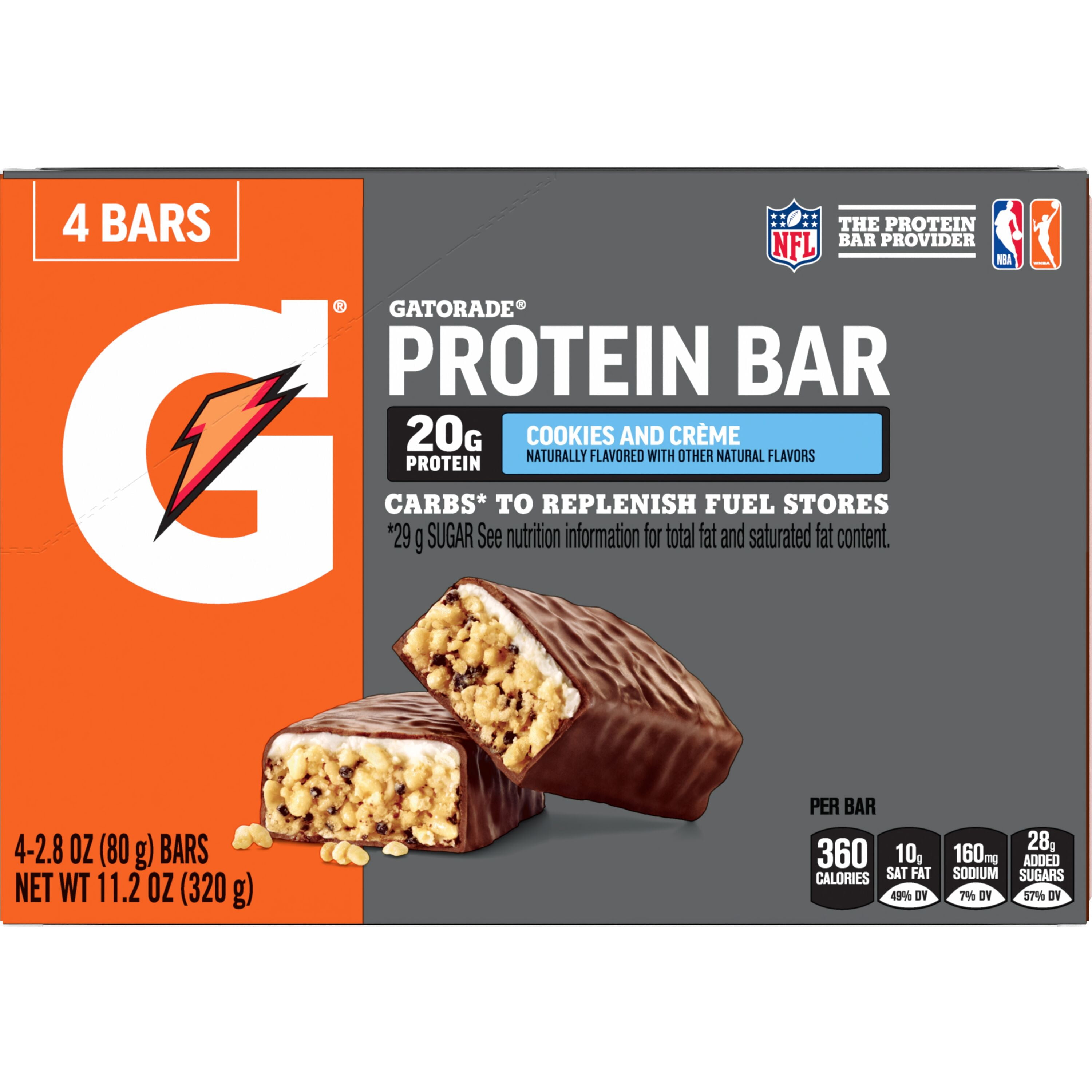 Gatorade Protein Bar Cookies And Creme, 2.8 Oz 4ct