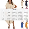 thumbnail image 3 of Sentmoon Robe d'Été Bohème Longue Maxi Robes pour Femmes 2026 Couleur Unie Manches Courtes Col à Revers Boutonnée à Nouer Coupe Régulière Robes d'Été Décontractées pour Femmes avec Poches P-3TG, 3 of 7