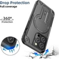thumbnail image 3 of Case for iPhone 16,Military Grade [Built-in Kickstand] Magnetic Dual-Layer Heavy Duty Shockproof Protection TPU+PC Phone Case for iPhone 16,6.1 Inch 2024 (Black), 3 of 16