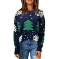 thumbnail image 2 of Cute Christmas Tree Sweaters for Women 2025 Long Sleeve Crewneck Xmas Knitted Pullover Sweater Jumper Tops, 2 of 7