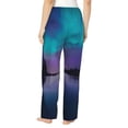 thumbnail image 3 of Uemuo Night At Lake Aurora Pattern Women's Wide Leg Palazzo Lounge Pants with Pockets Light Weight Loose Comfy Casual Pajama Pants-Medium, 3 of 9