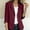 Wine, variant on Wovilon Women's Casual Blazer Jacket with Rolled Sleeves, Cotton Linen Blend Lightweight Open Front Workwear Coat, Notched Lapel Two Button Office Outerwear for Spring Summer Daily Wear