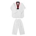 thumbnail image 1 of Kids White Karate Uniform, Exquisite Workmanship Cotton Comfortable TKD Costumes Clothing  for Training, 1 of 7