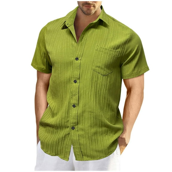 Summer Shirts for Men Solid Color Tops Basic Solid Color Lightweight Breathable Moisture Wicking Shirts With Crew Neck Short Sleeves Business Outfit Summer Fashion Basic