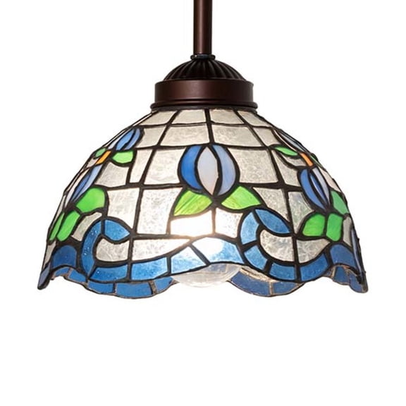 Meyda Tiffany 23793 Roseborder 7" Wide Mini Pendant - Antique