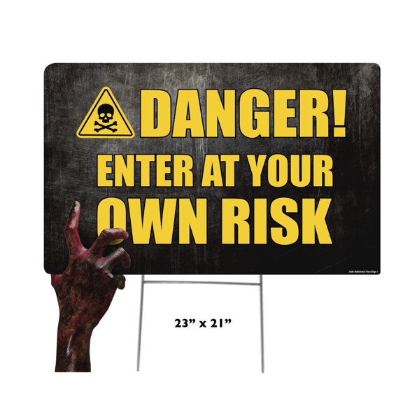 Danger Halloween Hand Yard Sign 1