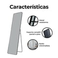 thumbnail image 4 of Espejo de Piso Cuerpo Completo con Soporte y Marco de Metal de Diseño Minimalista - Espejo de Pie y Pared para Dormitorio Recamara Sala e Interiores, 4 of 8