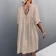 thumbnail image 2 of Vestido De Manga Corta, Vestido Informal Para Mujer Con Correa De Apertura Trasera Para Uso Diario ANGGREK Albaricoque S, 2 of 6