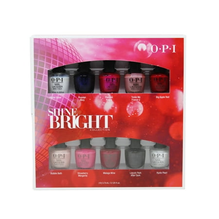 OPI Nail Lacquer - Shine Bright Collection - 10pc Mini Set - 0.125 FL Oz