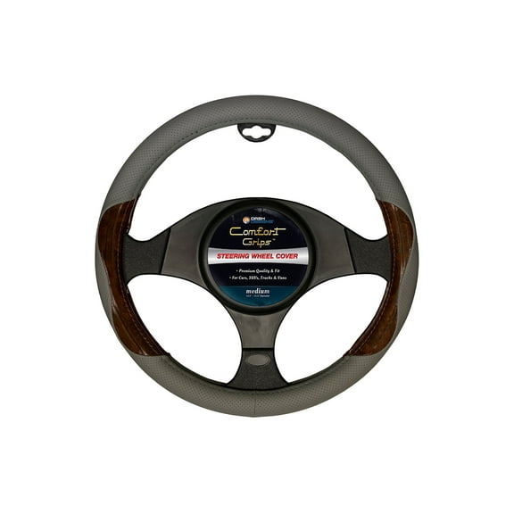 Comfort Grips Luxe Grip Medium Grey Steering Wheel Cover
