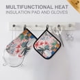 thumbnail image 4 of Yayeee Oven Mitts and Pot Holder Set of 2 Heat Resistant Kitchen Gloves Baking Hot Pad, Flowers and Leaves, 4 of 5
