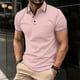 thumbnail image 2 of Camisas de Manga Corta de los Hombres de Color Sólido Turndown Collar Botón Blusa, Ligero Casual de Manga Corta Blusa, 2 of 4