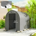 thumbnail image 3 of Outsunny 5' x 8' Outdoor Storage Shed, Galvanised Steel Portable Bike Shed, 3 of 10