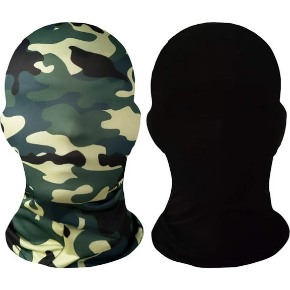 2 Pieces Full Face Mask, Skin Masks, Halloween Spandex Hood for Unisex Cloth