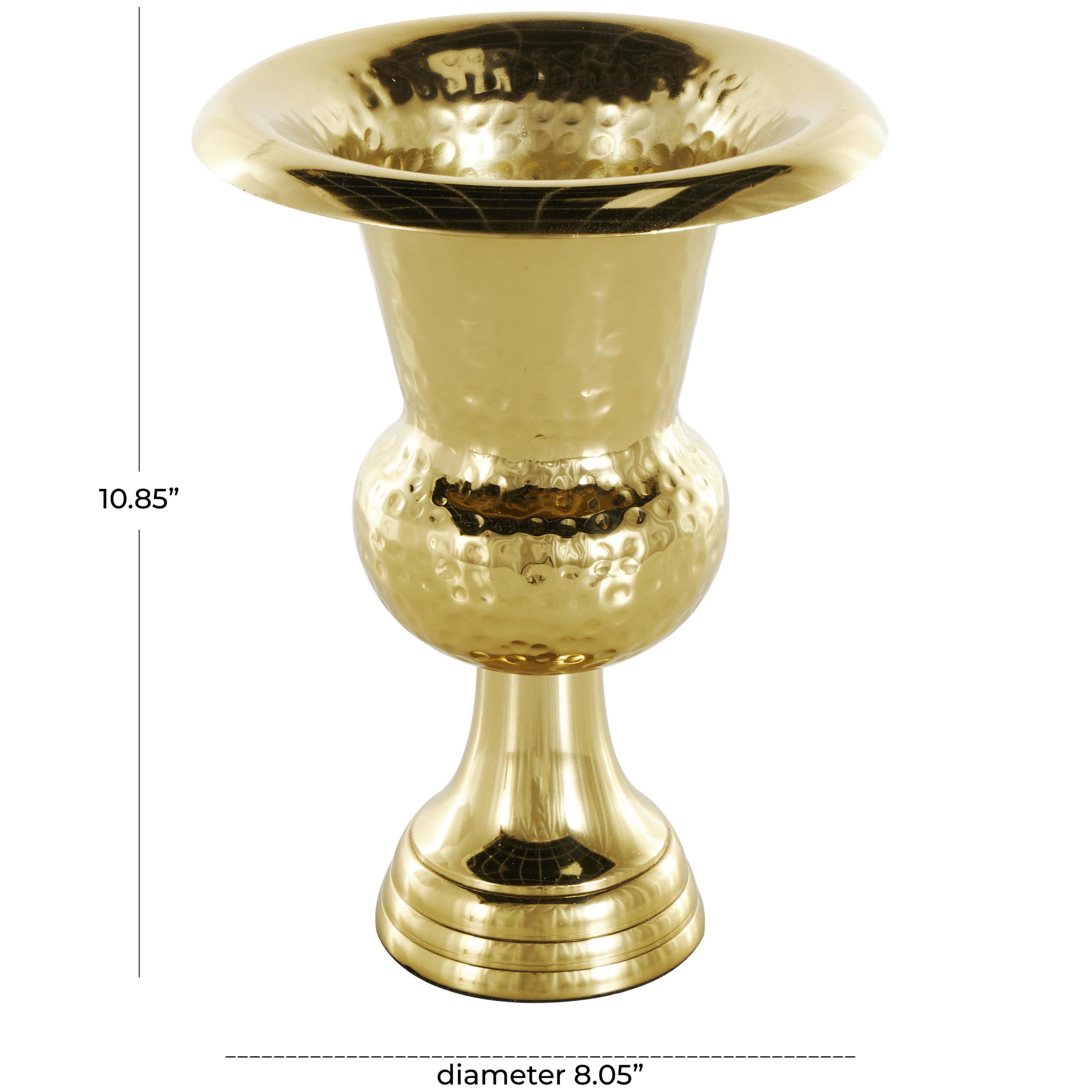DecMode 11" Goblet Inspired Hammered Gold Aluminum Metal Vase