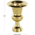 thumbnail image 3 of DecMode 11" Goblet Inspired Hammered Gold Aluminum Metal Vase, 3 of 9