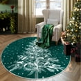 thumbnail image 7 of Moynesa Christmas 3ft Round Rug,3' Round Area Rug Green Christmas Tree Washable Rug Indoor Carpet Decorative Circle Rug Non Slip Soft Rug Holiday Decor for Kitchen Bedroom Foyer Nursery Living Room, 7 of 7