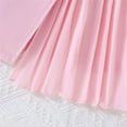 thumbnail image 5 of Chiffon Dresses for Girls with Belt Size 3-9 Toddlers Kids Short Puffed Sleeve Button Collared Solid Color A-Line Pleated Suit Dress, 5 of 8