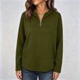 thumbnail image 5 of Lcziwo Women's 1/4 Zip Pullover Long Sleeve Solid Casual Hoodies Oversized Y2K Fall Winter Fashion Sweatshirt with Pockets Army Green,XL, 5 of 7