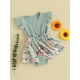 thumbnail image 3 of Suealasg Infant Girl Romper Dress Baby Summer Clothes lying Sleeve Floral/Dot Print Skirt Hem Jumpsuit Newborn Bodysuits, 3 of 9