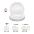 thumbnail image 7 of Smarty 7.5" White Gold Vintage Round Disposable Plastic Salad Plates 120ct, 7 of 7