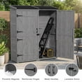 thumbnail image 5 of Aiho 55” Wide Outdoor Storage Shed with Lockable Double Doors - Weather-Resistant Garden Shed for Patio, Backyard & Lawn, Gray, 5 of 7
