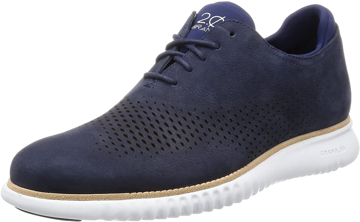 Cole Haan Mens 2.Zerogrand Laser Wingtip Oxford Lined, Men's, Size: 9.5, Blue