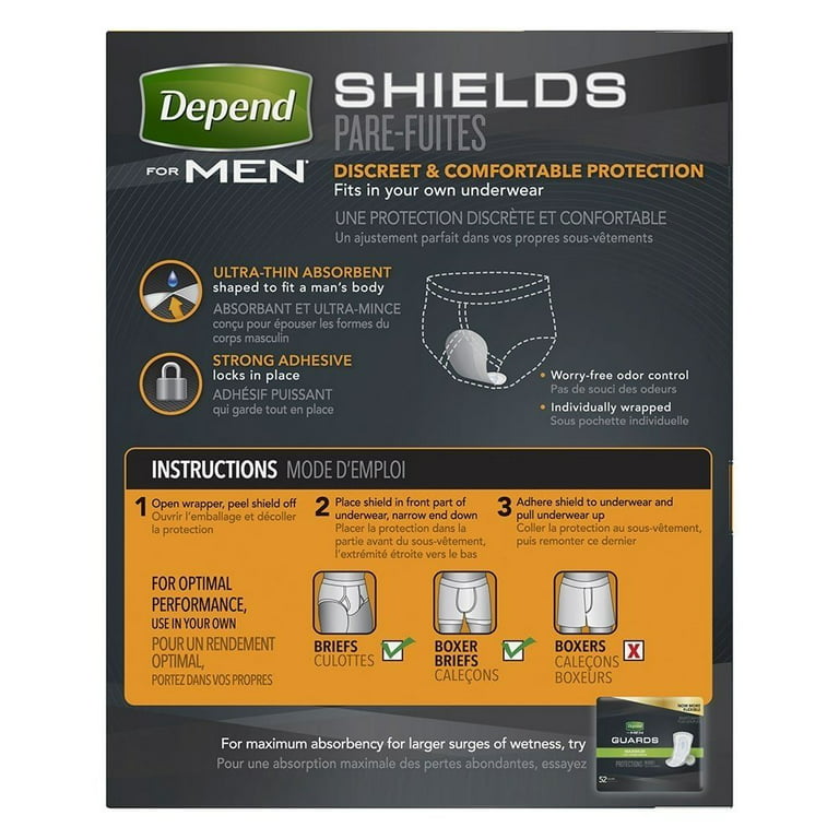 Depend Shields for Men, Light Absorbency Incontinence Protection