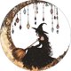 thumbnail image 2 of Witch With Crystal Pendant Acrylic Wall Hanging Home Decoration, 2 of 3