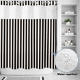 thumbnail image 2 of No Hook Shower Curtain, Black Striped Shower Curtains for Bathroom with See Through Top Window, Modern Simple Farmhouse Beige Vintage Waterproof & Washable Bath Curtain Standard 72"x72", 2 of 9