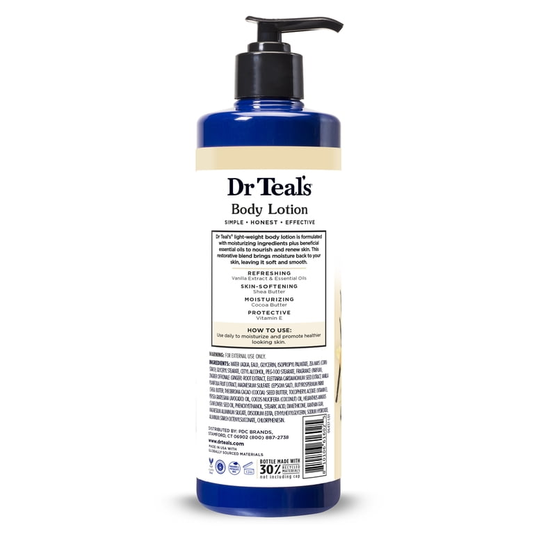 Dr Teal's Vanilla Comfort Body Lotion, Hydrating Lotion with