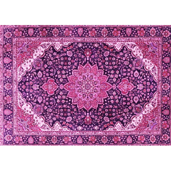 Ahgly Company Indoor Rectangle Medallion Pink Traditional Area Rugs, 2' x 5'