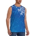 thumbnail image 2 of Uemuo Blue Christmas With Snowflakes Pattern Men's Sleeveless T-Shirt,Muscle Athletic Tank Top, Moisture-wicking Quick-dry Breathable Classic Tee Top for Gym Run Outdoor Sports-Medium, 2 of 8