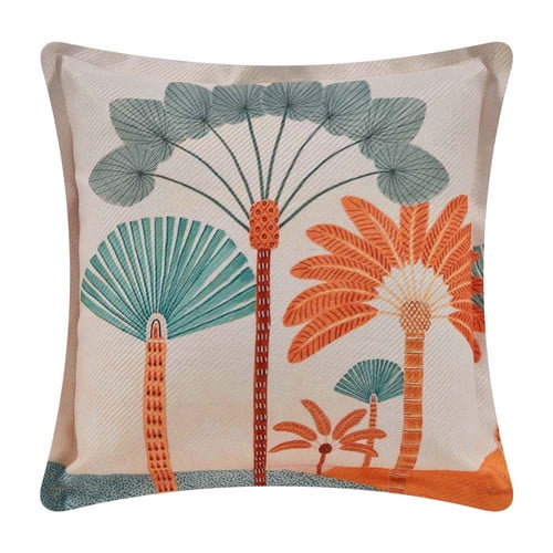Cojin Decorativo Mainstays PALMERAS COLORS Multicolor 45 cm x 45 cm