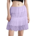 thumbnail image 2 of WRKEKC Flowy Skirts for Women Ballet Core Layered Ruffle Hem Mini Skirt with Sheer Mesh and Tiered Design, 2 of 5