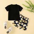 thumbnail image 3 of Infant Boys Outfits Short Sleeve Letter Print T Shirt + Shorts Outfits 2Pcs Summer Set, 3 of 5