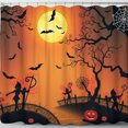 thumbnail image 1 of Spooky Whimsical Halloween Shower Curtain with Full Moon & Witches, 1 of 4