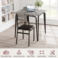thumbnail image 2 of Three-piece kitchen y dining set para two square wood top cushioned sillas ideal para para small apartment spaces-gray, 2 of 9