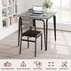 thumbnail image 2 of Three-piece kitchen y dining set para two: square wood top, cushioned sillas, ideal para para small apartment spaces - gray, 2 of 10
