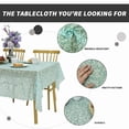 thumbnail image 4 of 56" × 56" Blue-Green Rectangular Floral Tablecloth - Durable, Washable, Wrinkle-Resistant, Ideal for Dining Tables, Weddings, Birthdays, and Romantic Valentine’s Day Decorations, 4 of 5