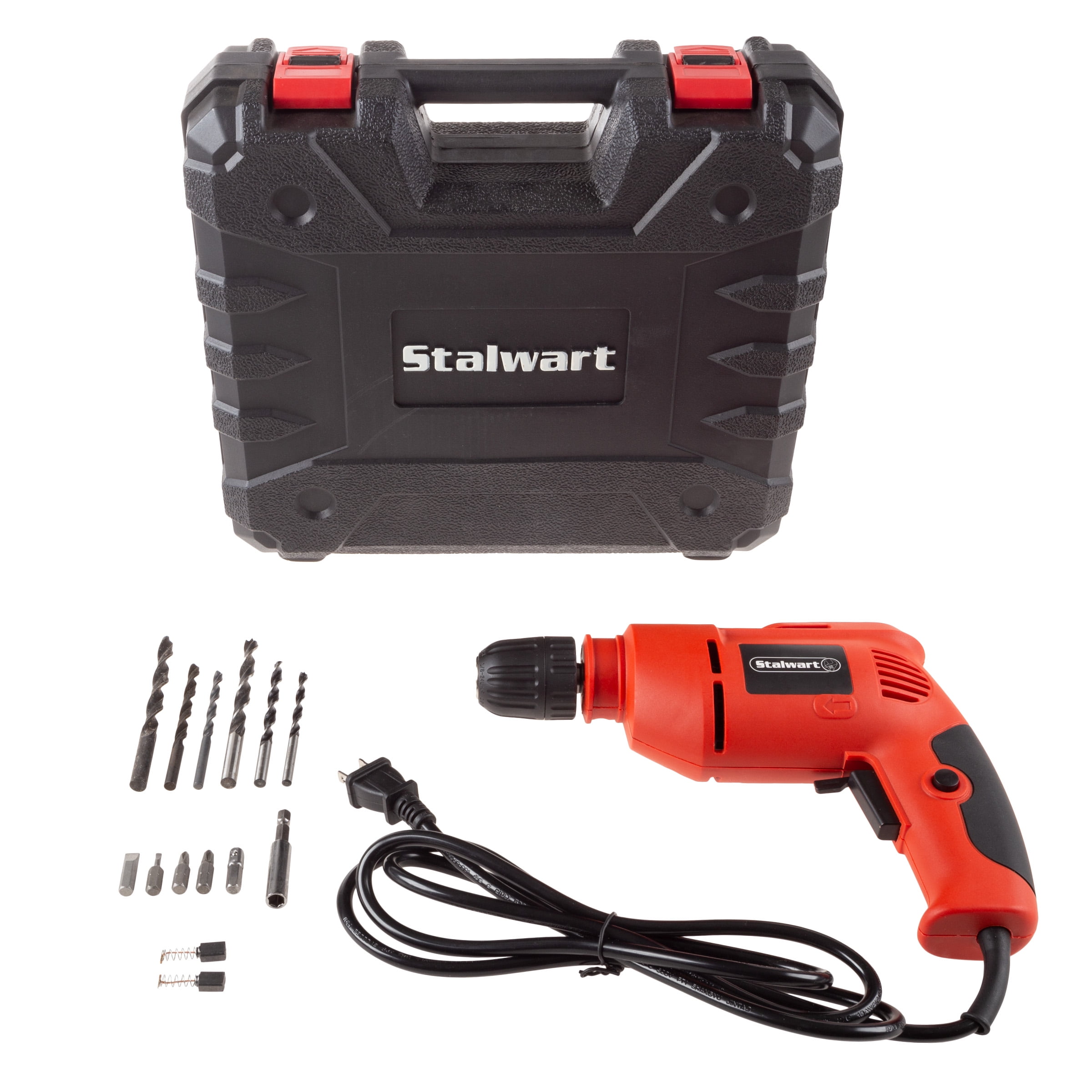 Stalwart Electric Power Drill with 6-Foot Cord – Variable Speed, 12V, Reversable Wired Screwdriver
