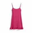 thumbnail image 5 of Women's Summer Slip Dress Adjustable Spaghetti Strap V-Neck Ruffle Hem Loose Casual Mini Dress Hot Pink-A L(L), 5 of 6