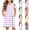 Black, variant on YUANxueke Girls Striped Dress Cold Shoulder Short Sleeve Crewneck Dresses Casual Summer Beach Vacation Sundress for 3-14 Years
