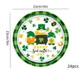 thumbnail image 3 of Loespoir 9in St. Patrick's Day Plates, Clovers-themed Disposable Paper Plates, 24 pieces Party Plates, For Birthday Parties, Baby Showers, Irish Celebration, Festive Tableware(A-24PC), 3 of 6