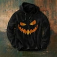 thumbnail image 5 of 2025 European and American Halloween men's new pumpkin digital print Christmas series hooded sweatshirt, 5 of 5