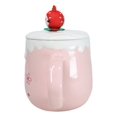 thumbnail image 4 of Whimsical Bunny Rabbit Hiding Strawberries Ceramic Mug Cup With Lid And Spoon, 4 of 9